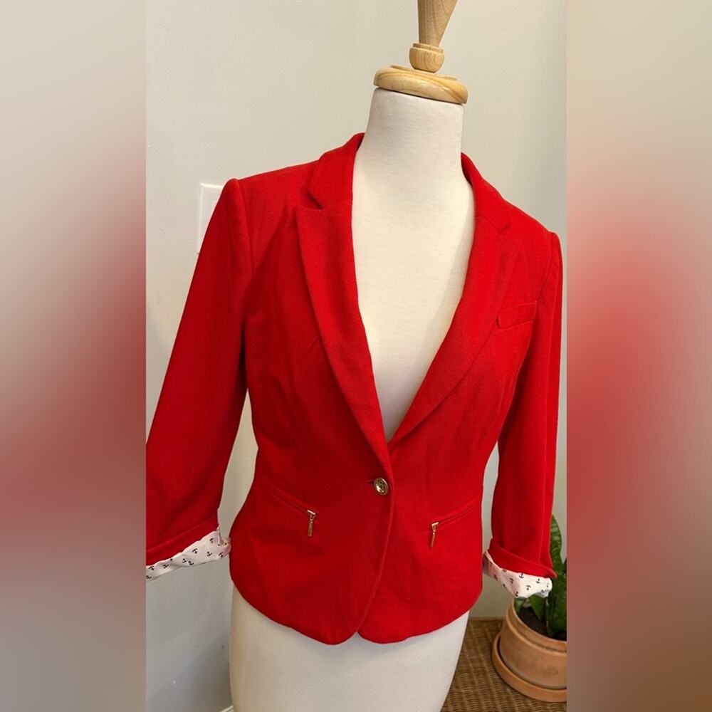 OBR Red Nautical Anchor Lined Blazer Women’s Small EUC